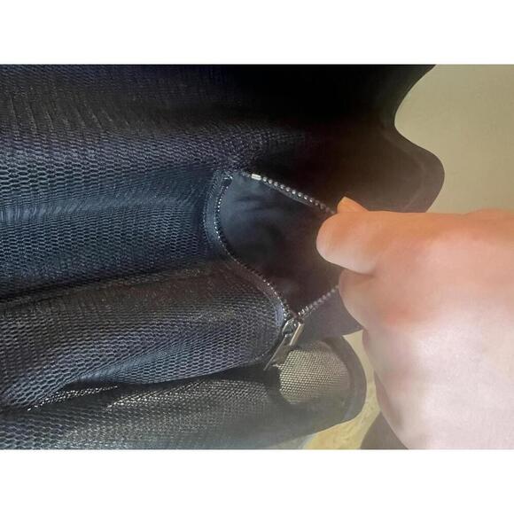 DKNY Silk Black Mesh Women's Moto Bomber Jacket Pockets Zippers Size Medium - Picture 4 of 10